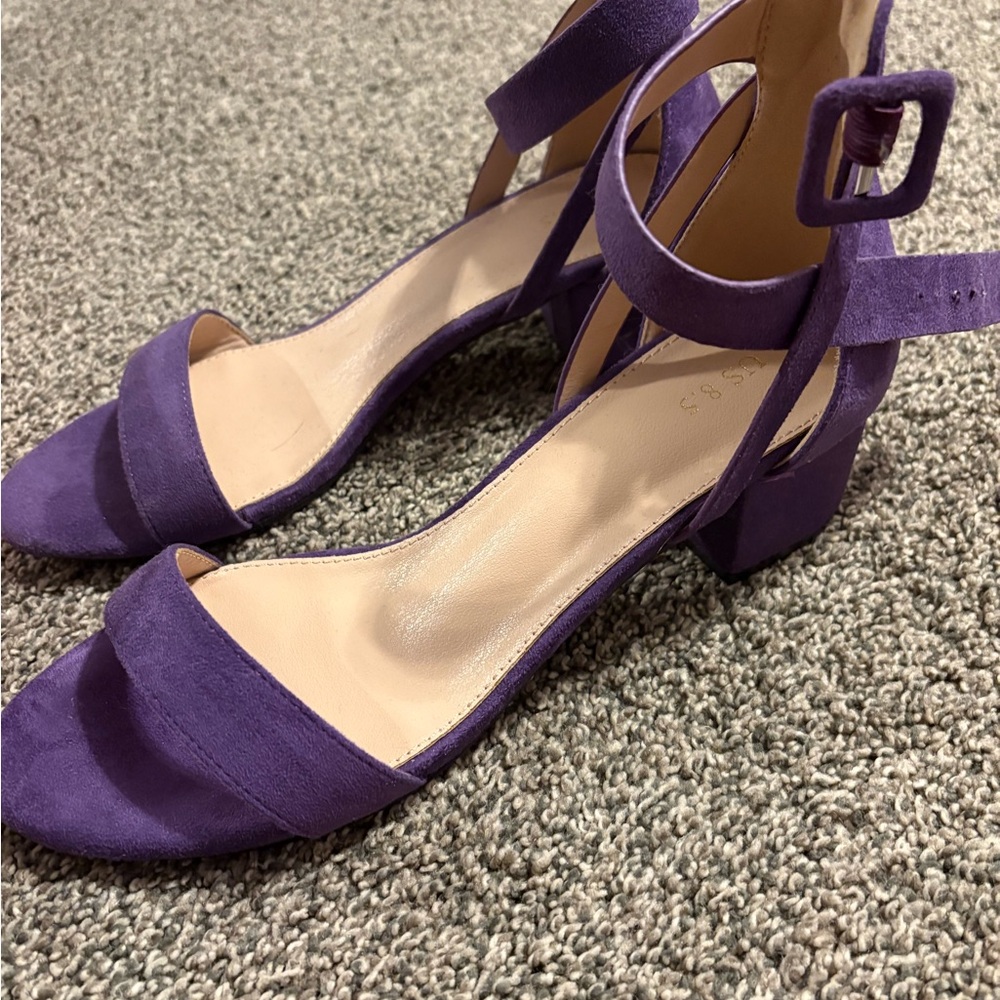 Allegra K Purple Heels with Pointed Toe and Slingback